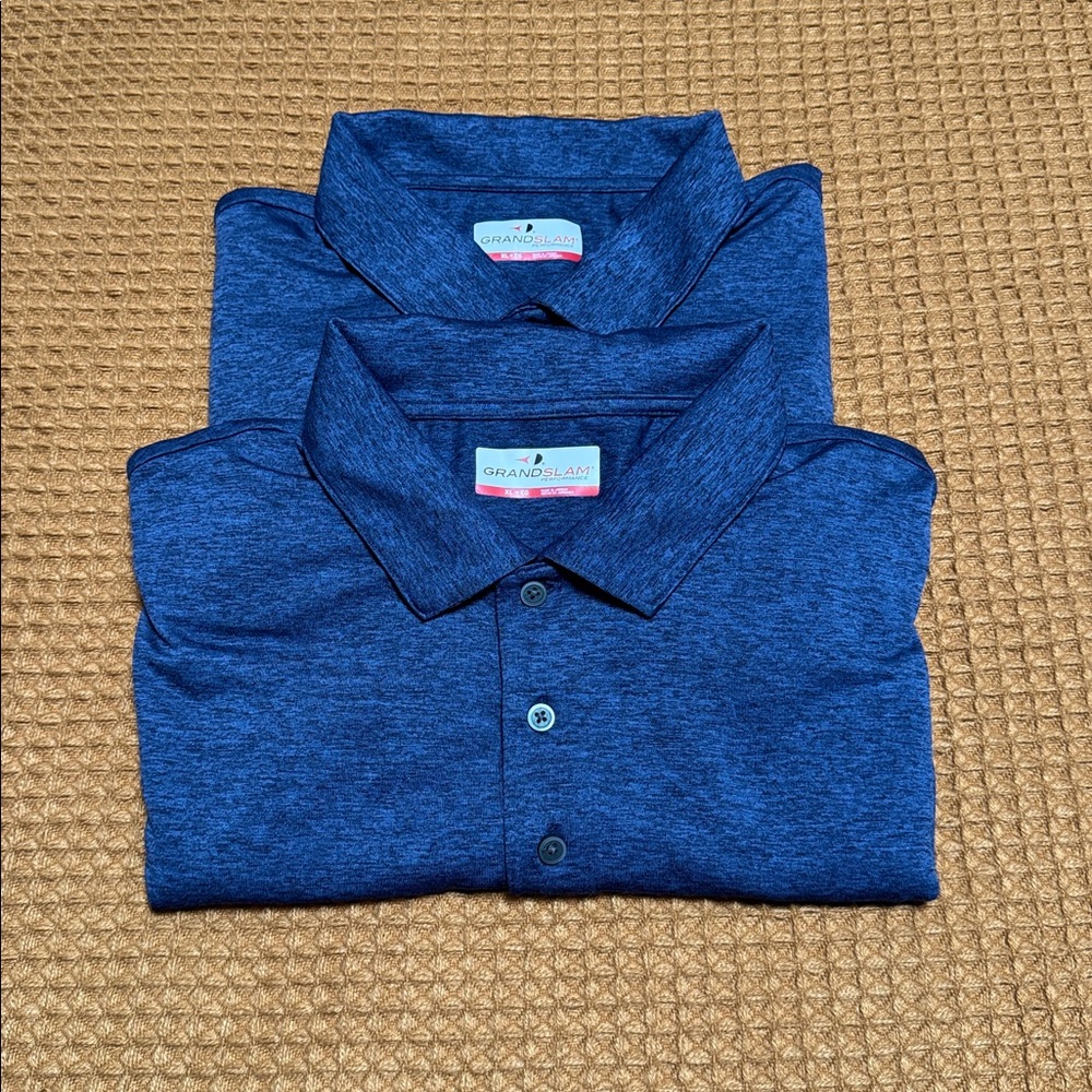 Two Grand Slam Men’s Golf Polo Shirts Size XL
